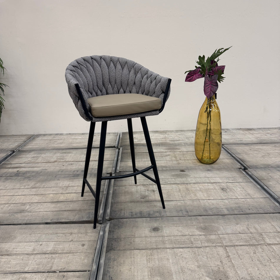 Kare Design Knot Tweed Barstuhl Hocker Grau Tresenhocker