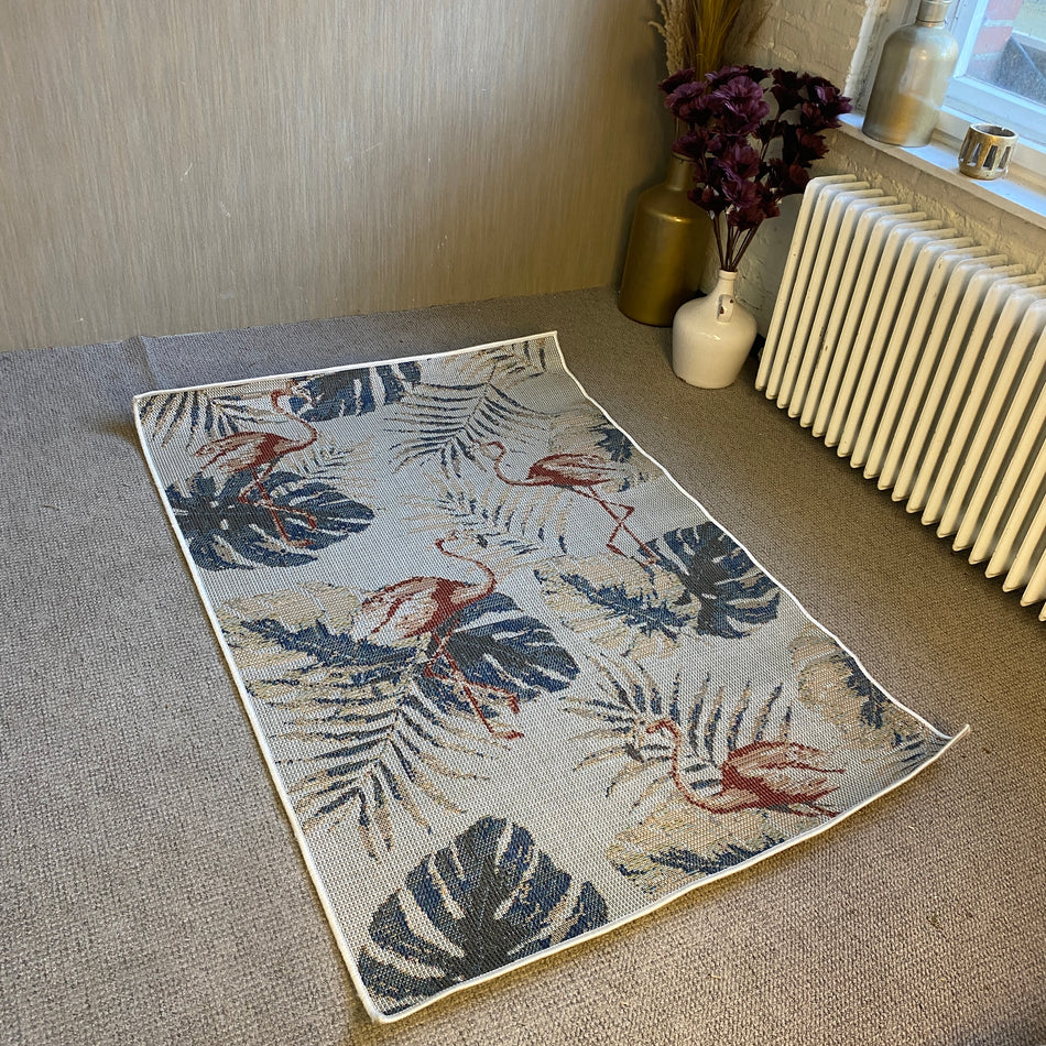 Benuta Mirena Outdoor-Teppich 120×170 cm – Flamingo & Tropenblätter – Multicolour – In-/Outdoor