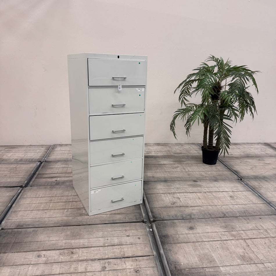 Karteischrank Grau Metall Büro Schrank 6 Schubladen Gebraucht