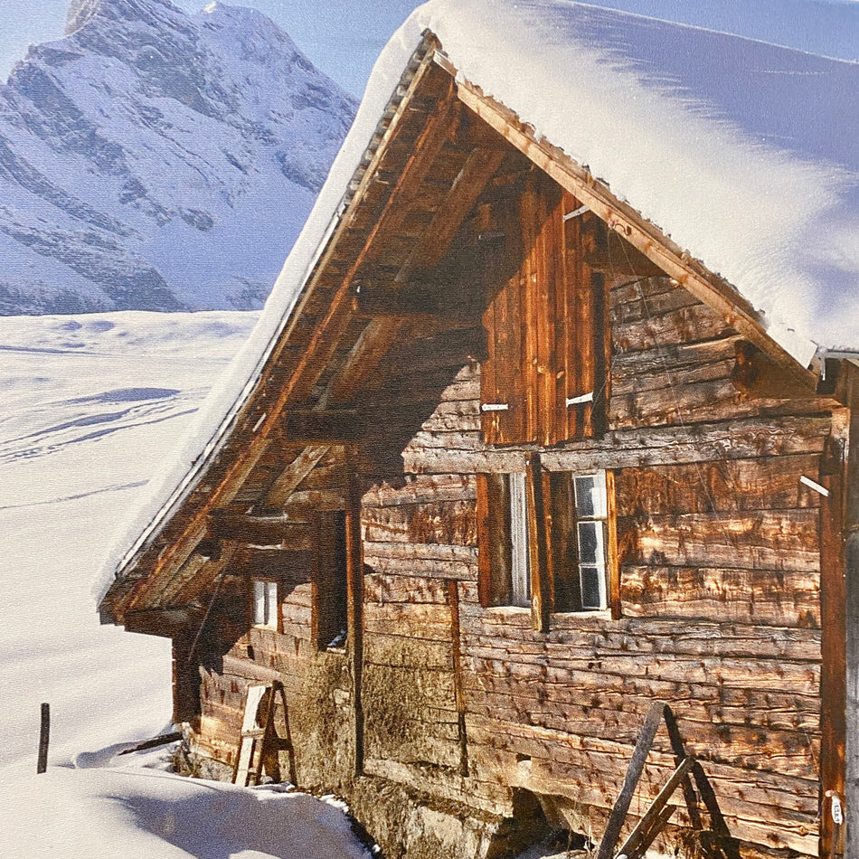 Wandbild Berghütte Winter Leinwand Fotodruck Deko Gebraucht
