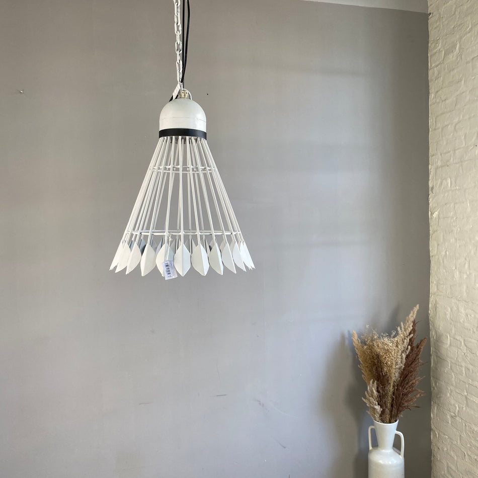 Deckenlampe weiß Metall Federball Optik Lampe 50cm