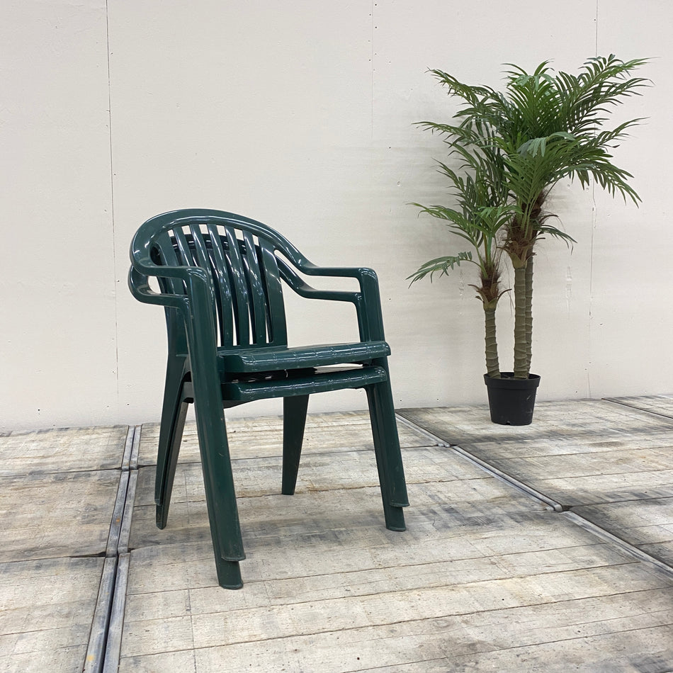 Grosfillex Gartenstuhl Outdoor Grün Kunststoff Stapelbar Stuhl gebraucht