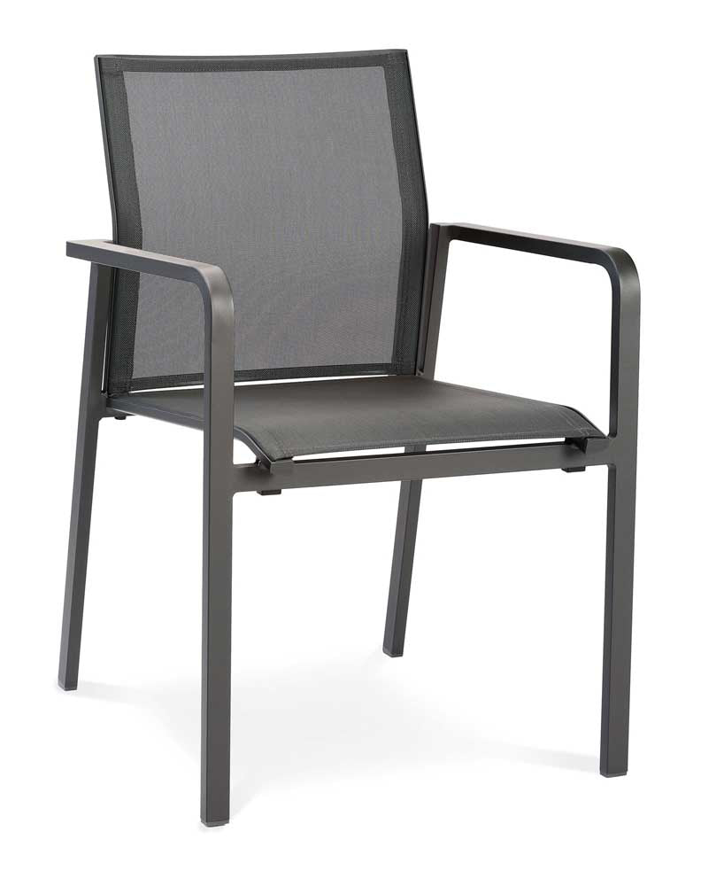 Gartenstuhl stapelbar Rhodos Anthrazit/Anthrazit Stuhl Outdoor