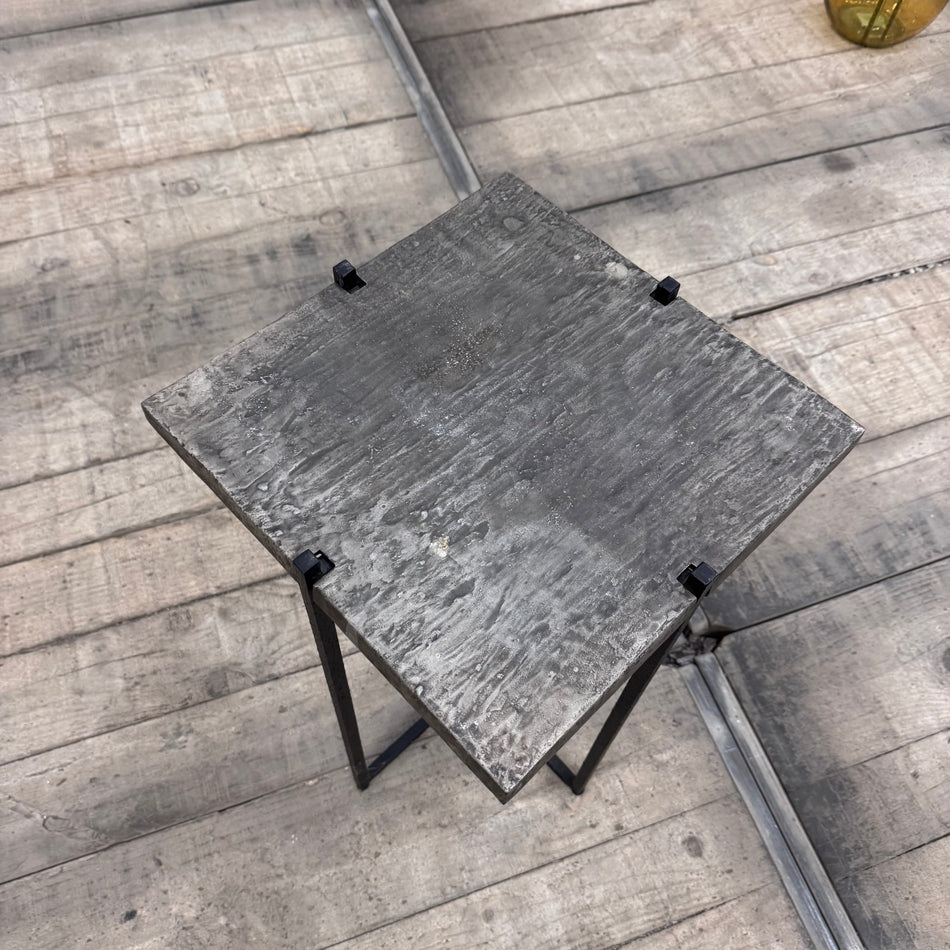 Beistelltisch Schwarz Silbern Metall Design Tisch Gebraucht