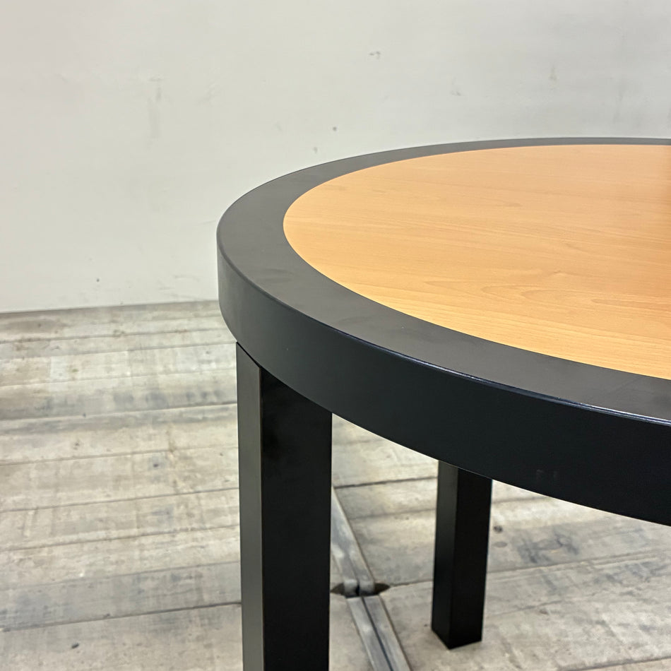 Schlosser Produkte Runder Bistrotisch Beistelltisch Schwarz Braun Holz Tisch Gebraucht