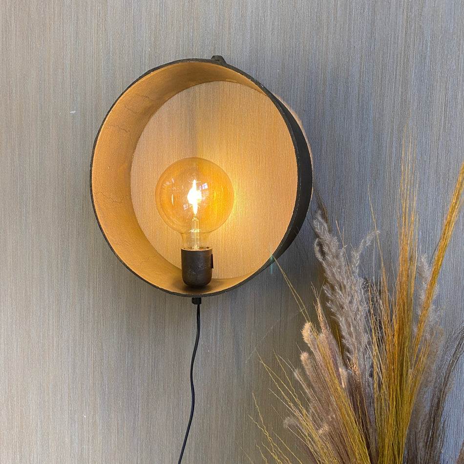 Countryfield Largo Wandleuchte Ring 35cm Metall Messing Wandlampe