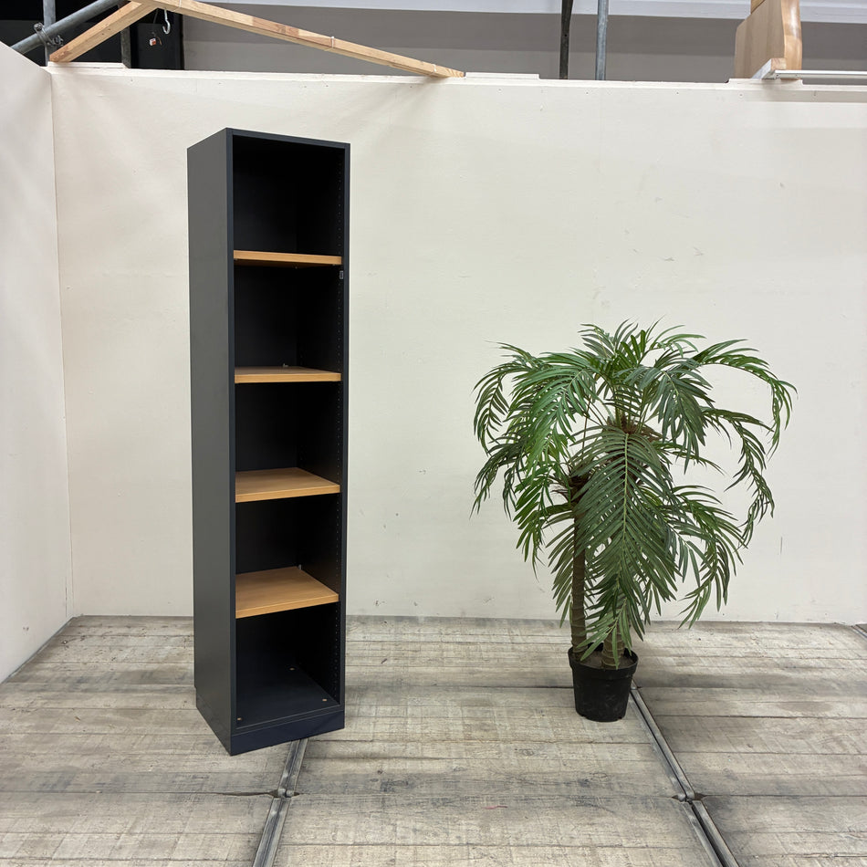 Assmann Büroregal Aktenregal Standregal Anthrazit Braun Holz 5 Fächer Regal Gebraucht