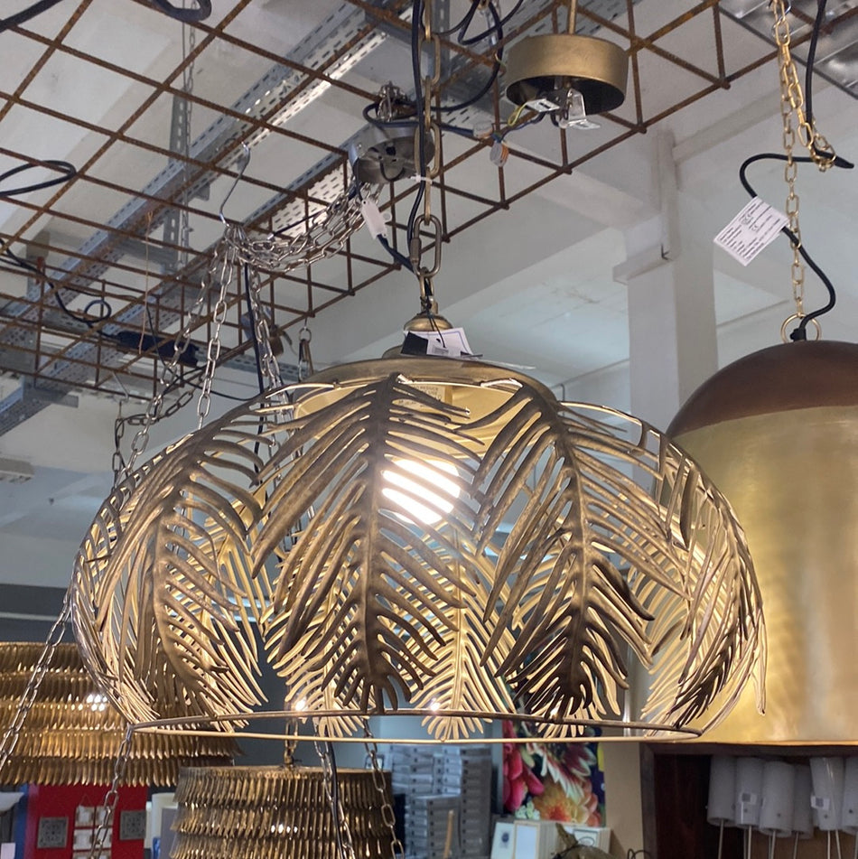 PTMD Colette Deckenlampe golden Metall Feder Lampe