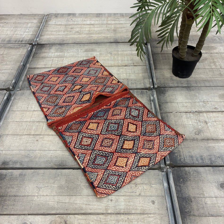 Orientalischer Khorjin Satteltasche Teppich Vintage 72x125 Gemustert