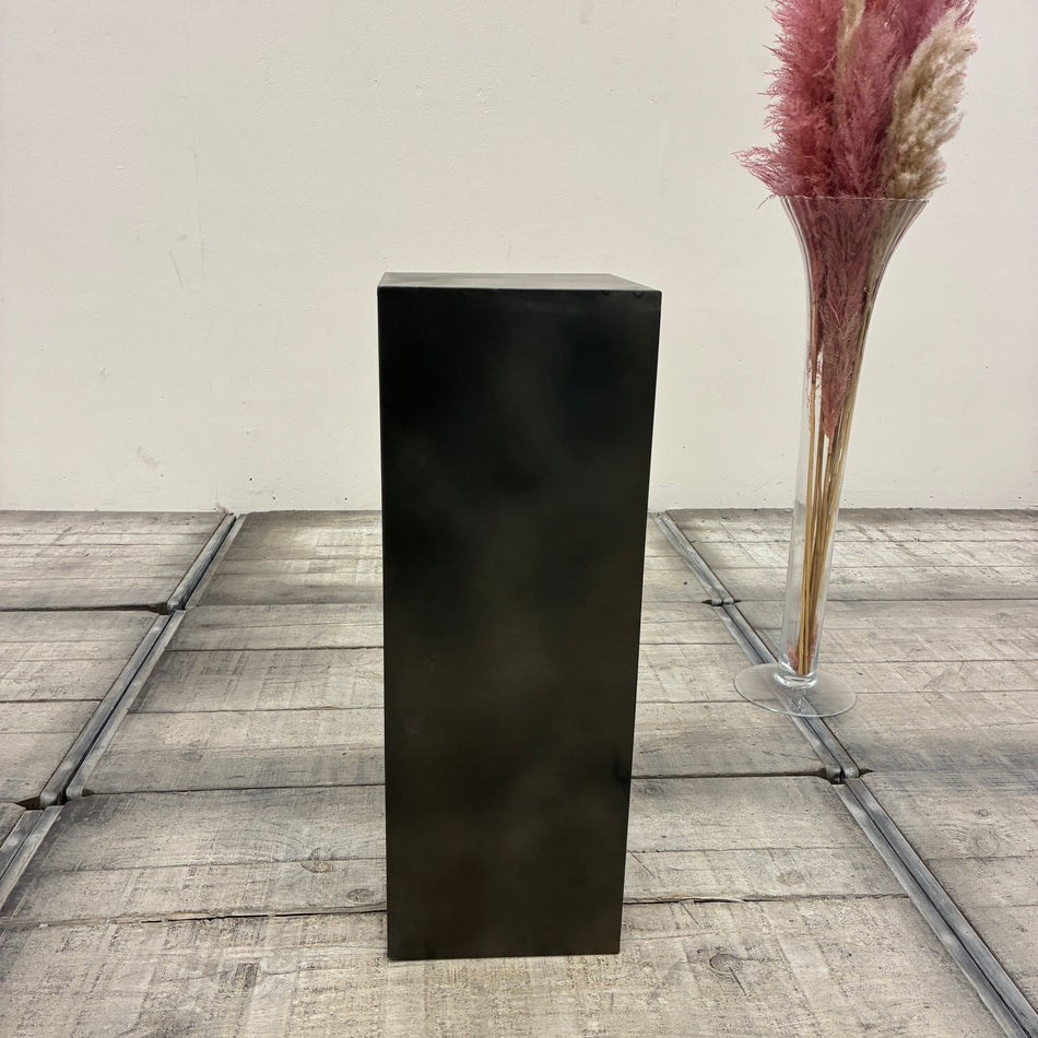 Side Table, Black Metal Pedestal, 77 cm, Decorative Stand, Industrial Style