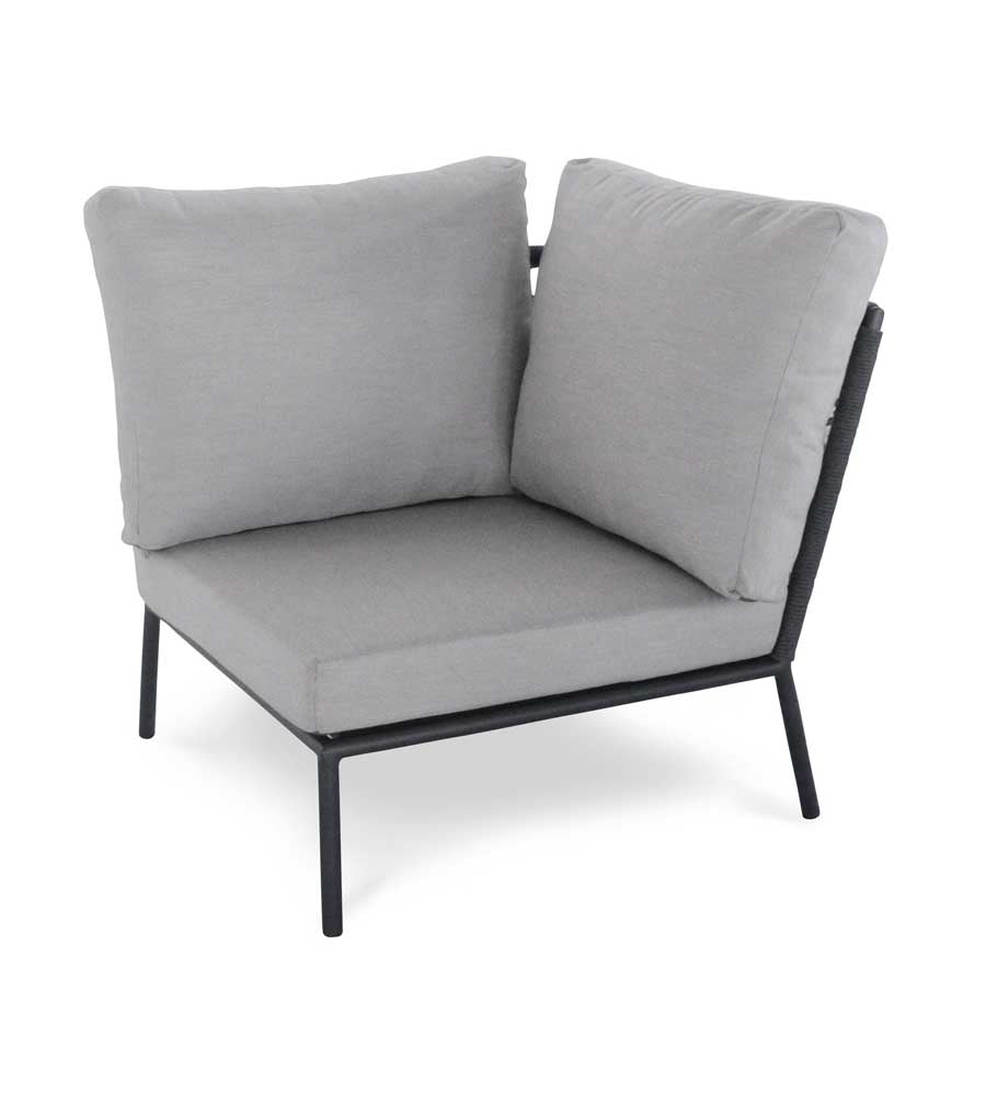 Eckteil Lounge Mali Anthrazit/Grau Design Outdoor Stuhl