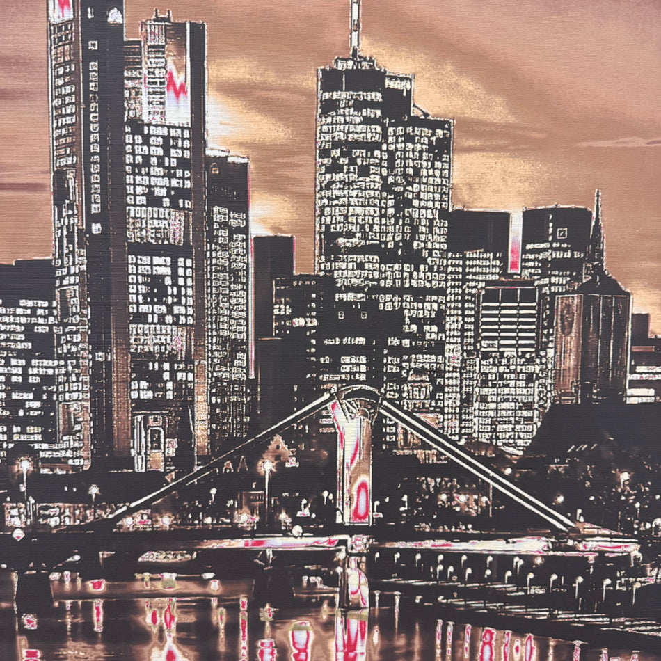 Wandbild 90x90 - Frankfurt Skyline bei Nacht - Fotodruck auf Leinwand Gebraucht