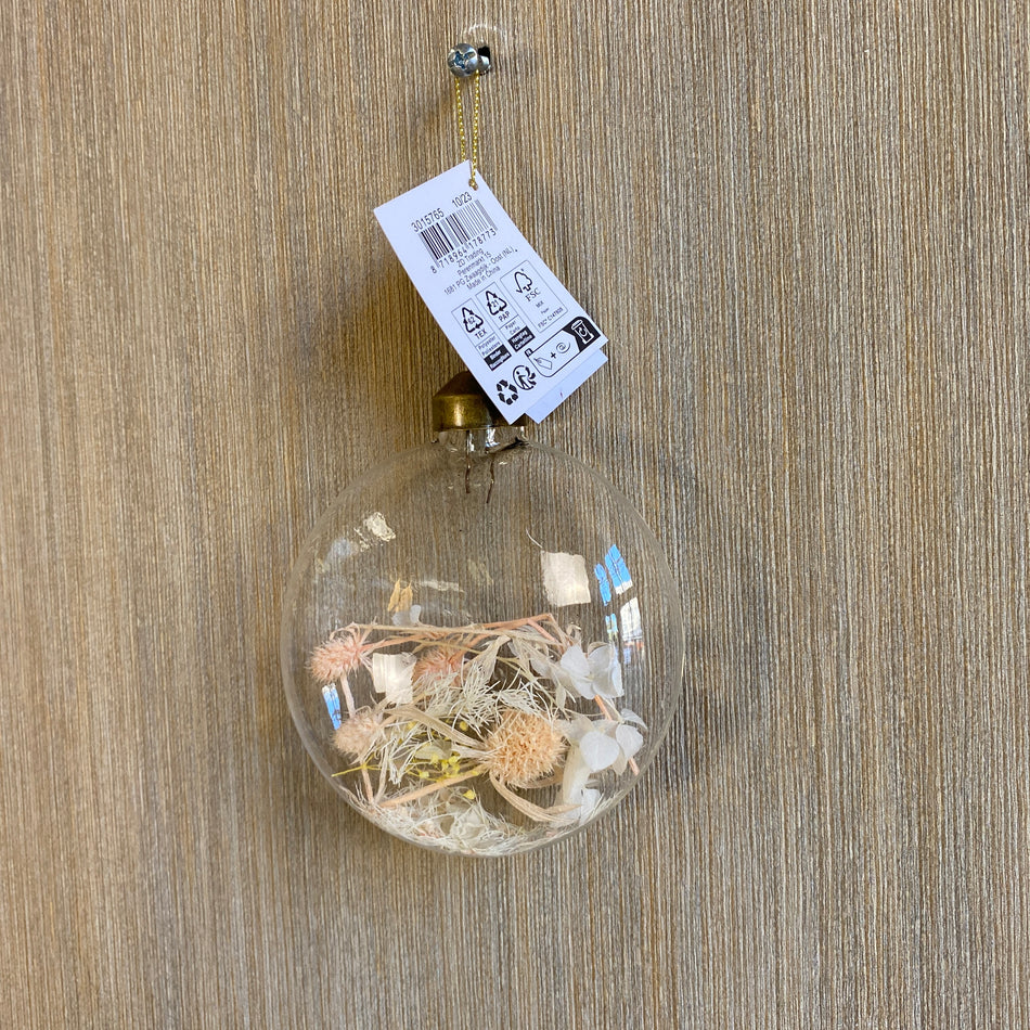 Deko Anhänger bunt Glas Trockenblumen Typ C