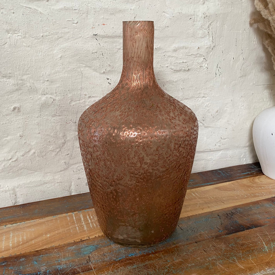 Light & Living Molusi Dekovase kupferfarben Glas Vase 38 cm