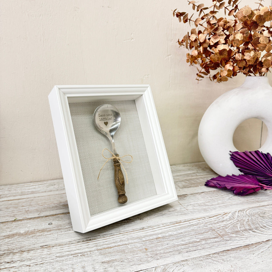 Thomas Klotz Design Wandbild Löffel mit Gravur „Lass uns löffeln!“ Deko