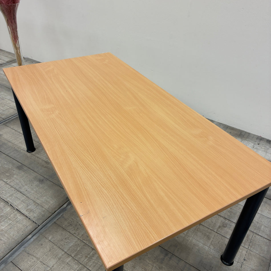 ASSMANN Schreibtisch Buche Hell Holz Metall 180x80 Tisch Gebraucht