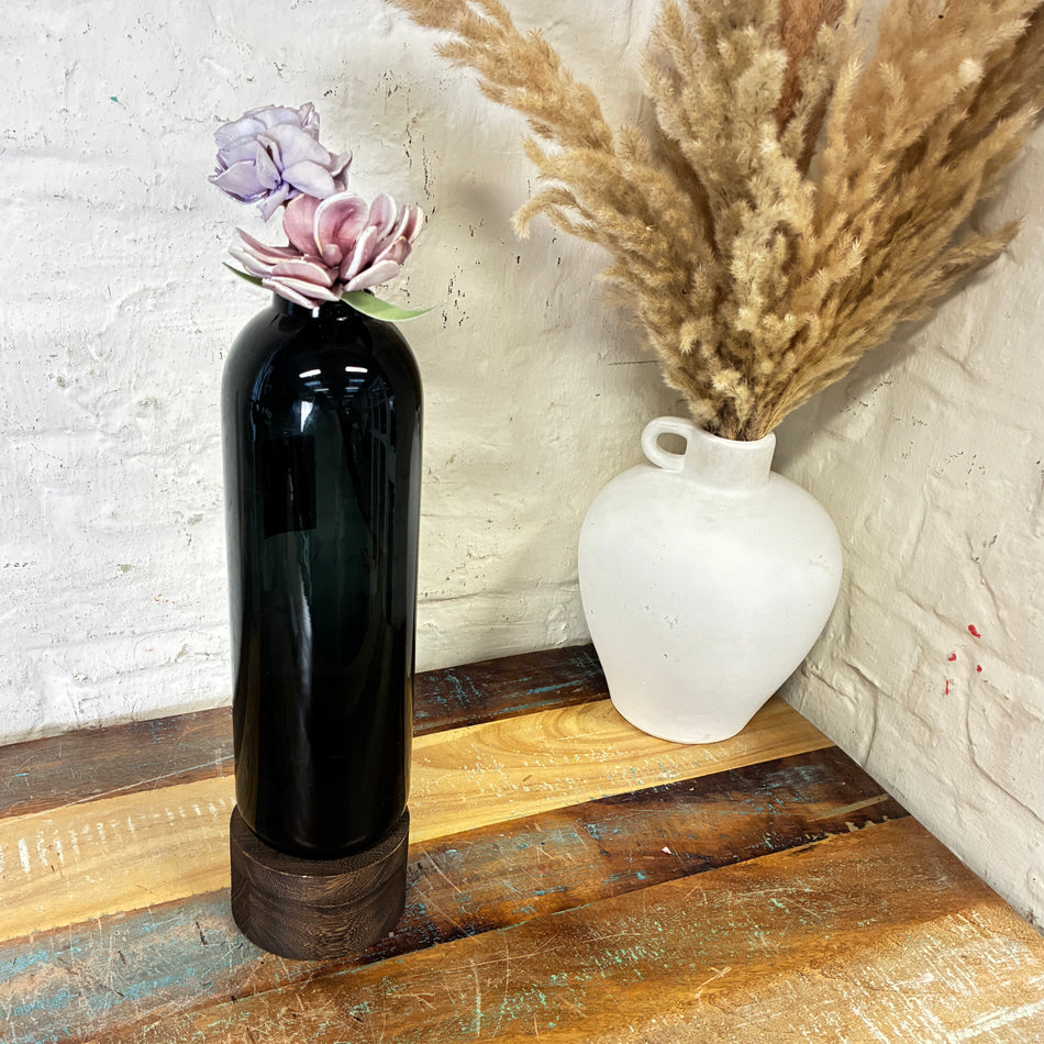 PTMD Vase Fleure grau Holz Glas 34cm