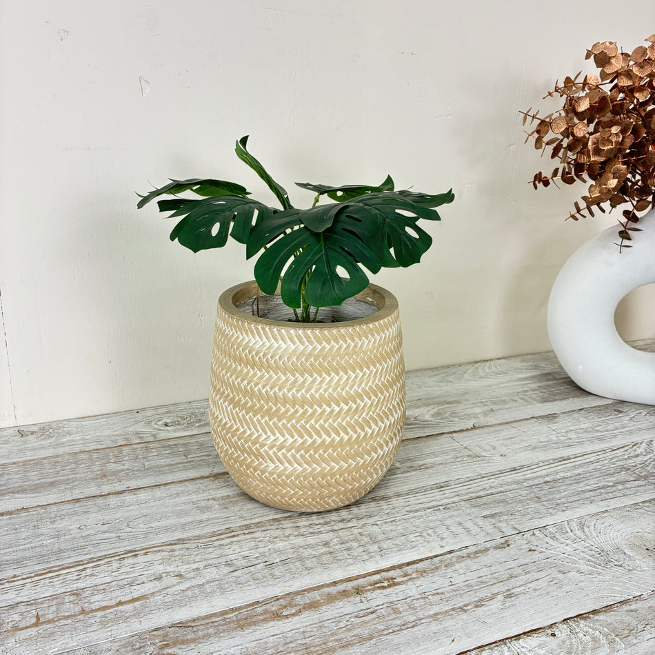 Decoris Blumentopf Alex Klein Outdoor Sandfarben 22cm Deko
