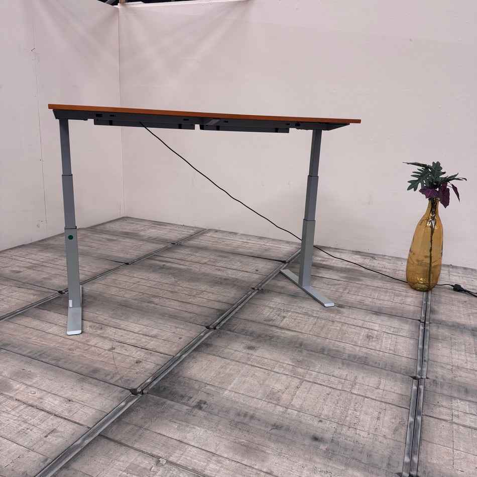 Elektrisch höhenverstellbarer Planmöbel Schreibtisch Holzfurnier Büro Tisch gebraucht