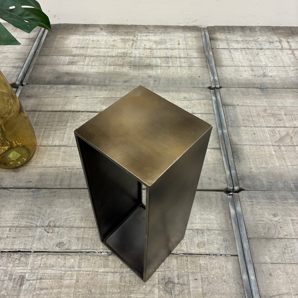 Beistelltisch Messing Metall Säule Podest 65cm Deko-Ständer Industrial