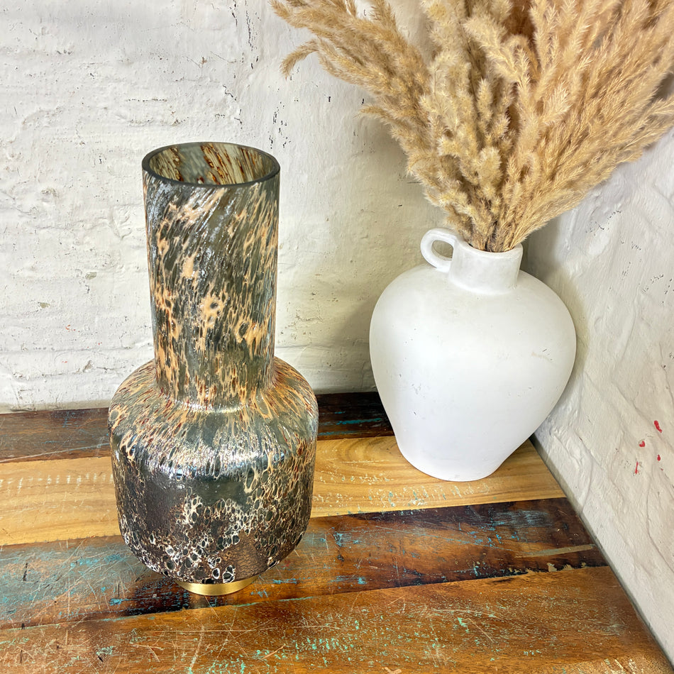 PTMD Madelin Vase braun goldfarbig Glas S