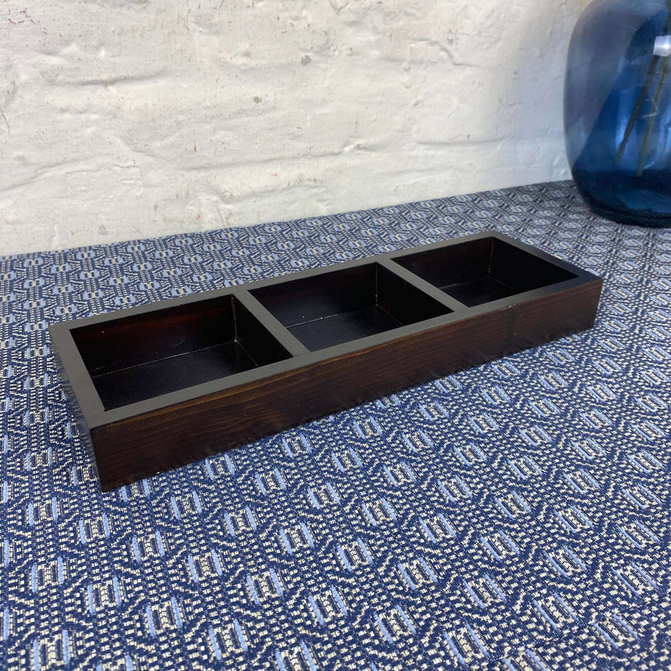 Aufbewahrungsbox dunkelbraun Holz 31x10cm
