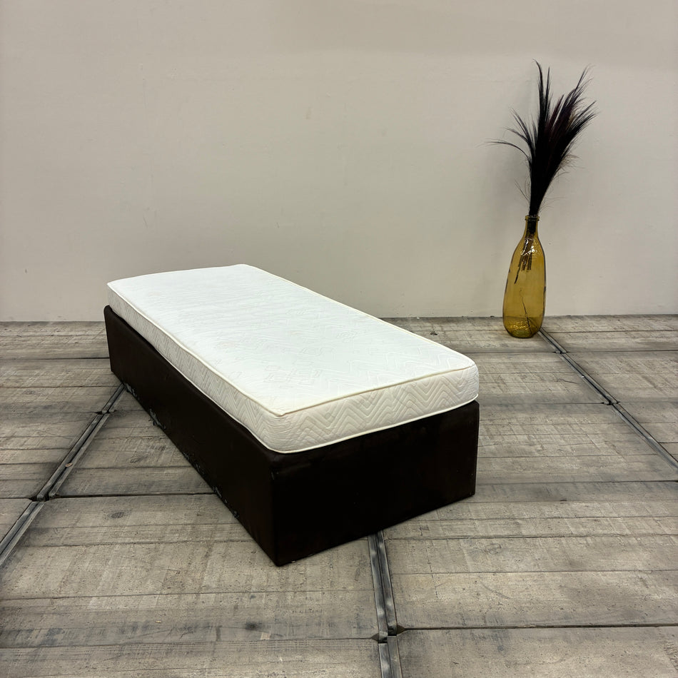 FBF Boxspringbett 80x200 Dunkelbraun 53cm  Kunstleder inkl Federkern Matratze Gebraucht