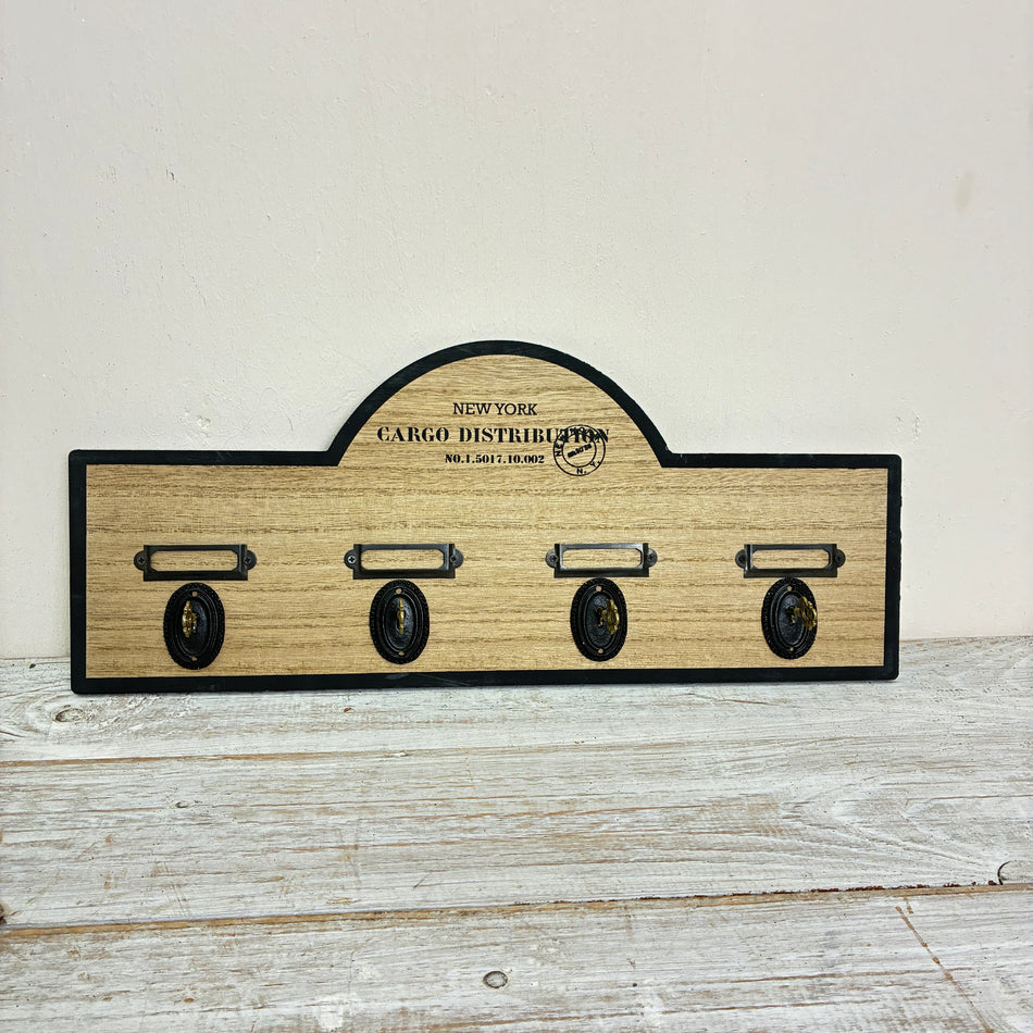 Out of the Blue Garderobe 43cm Holz Hakenleiste Vintage Wandboard