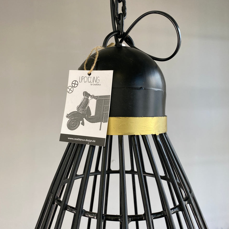 Deckenlampe schwarz Metall Federball Optik Lampe 50cm