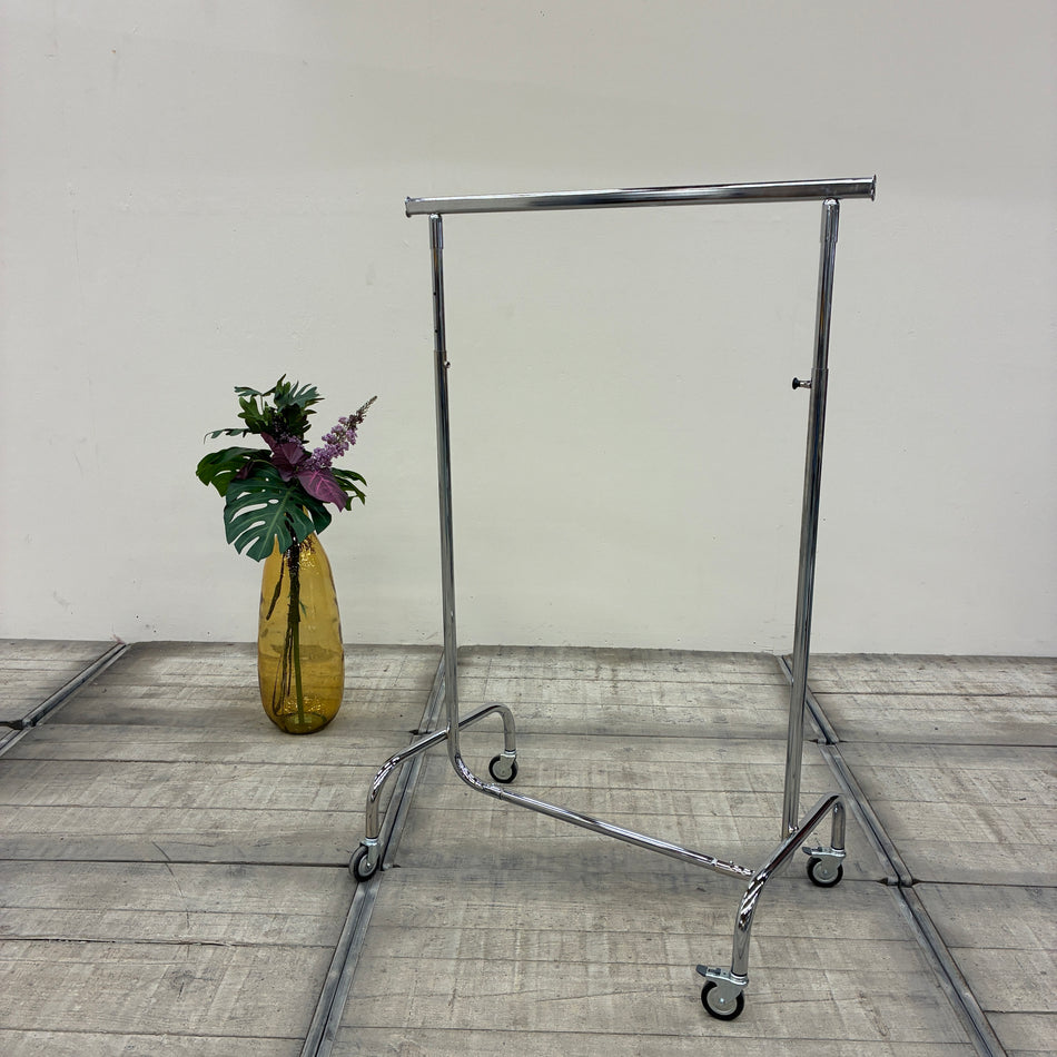 Garderobenständer Chrom 100cm höhenverstellbar & ausziehbar Kleiderständer Konfektionsständer Gebraucht
