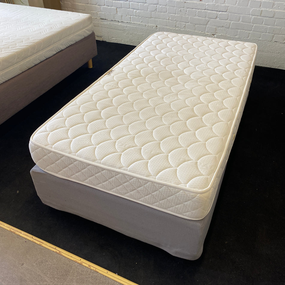 Einzelbett gebraucht 100x200 inkl Matratze grau Boxspringbett Bett
