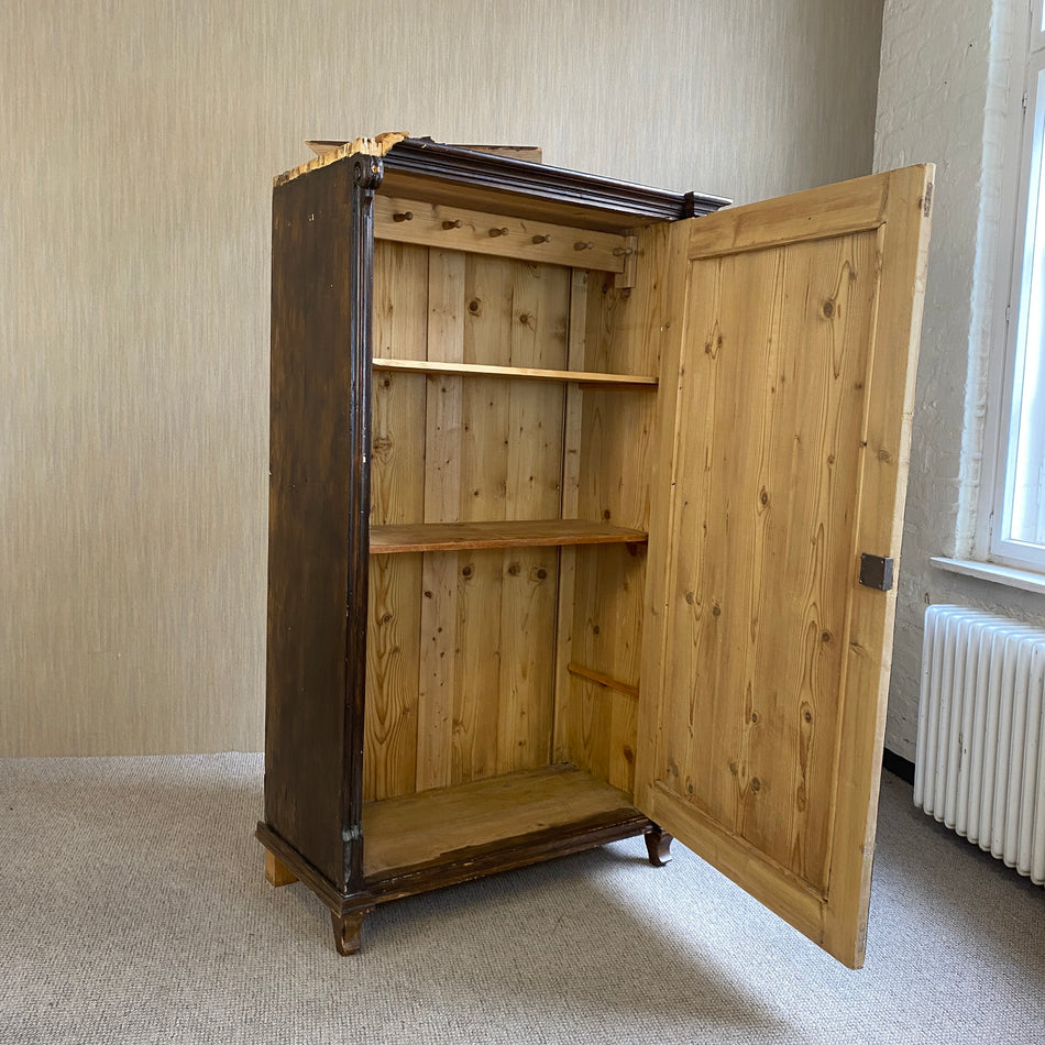 Vintage Kleiderschrank antik braun Kiefernholz massiv Schrank