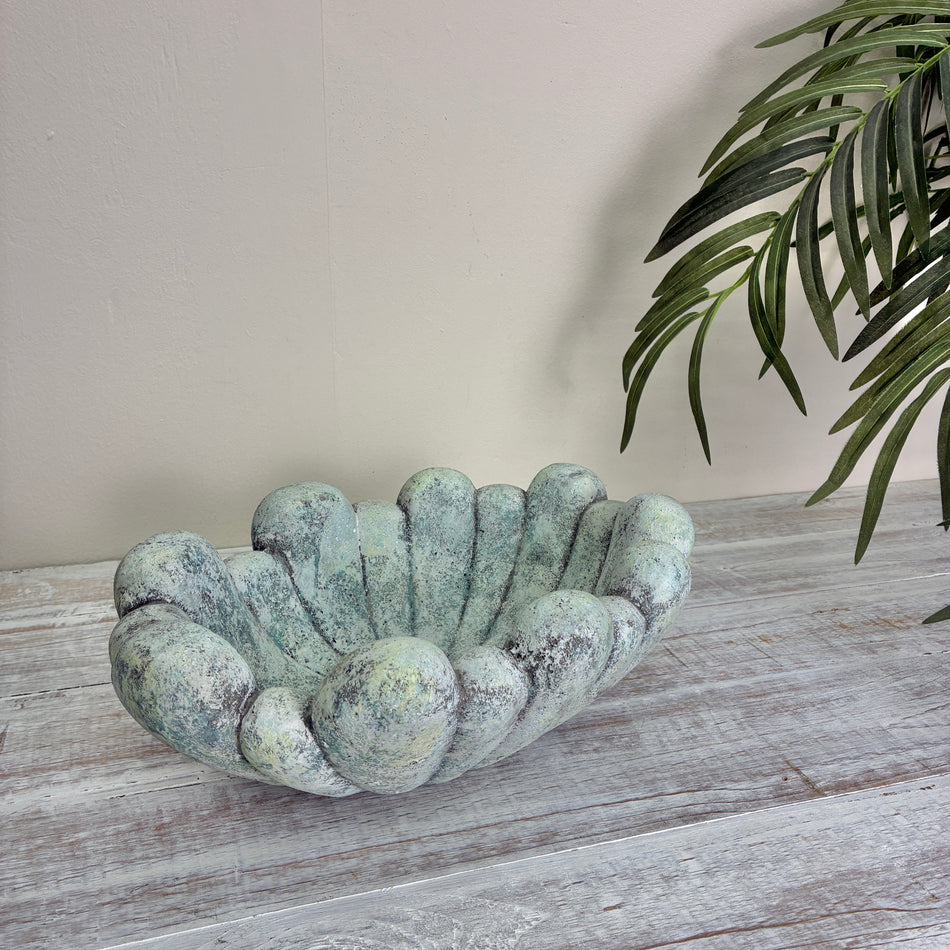 PTMD Minter Schale Grau Vintage Obstschale Keramik 35cm