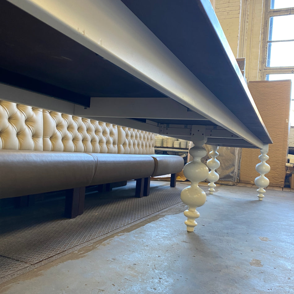 Esstisch Landhaus 420x80 Holz Weiß Braun Tisch gebraucht