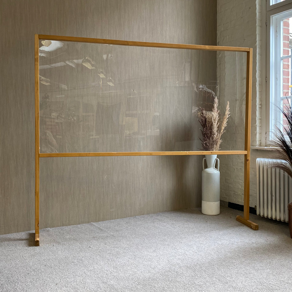 Hygieneschutz Trennwand schmal gebraucht braun Holz 205cm breit