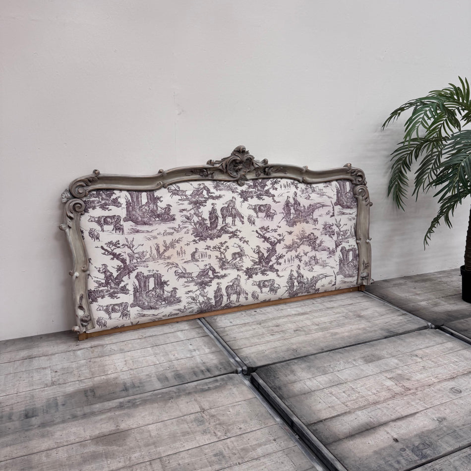 Prunkvolles Barock Kopfteil Toile-de-Jouy Bezug für 180er BettGebraucht