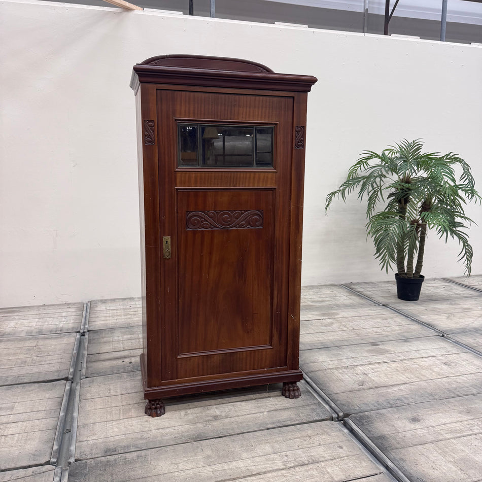 Antiker Dänischer Schrank Massivholz Jugendstil Vitrinenschrank Gebraucht