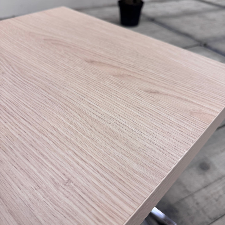 Nachttisch Eiche Furnier Holz Chrom Bauhaus-Stil Beistelltisch Tisch Gebraucht