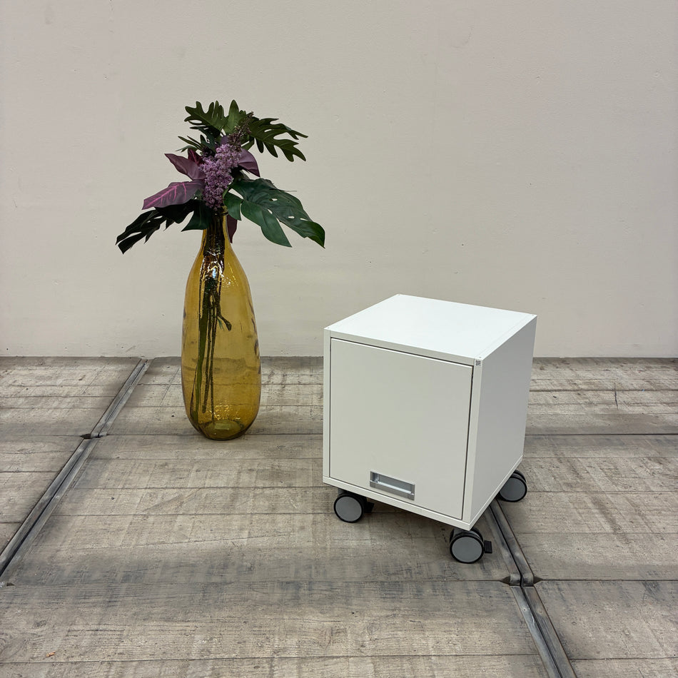 Kompakter Rollcontainer Würfel Weiß Klappfach Büro Gebraucht