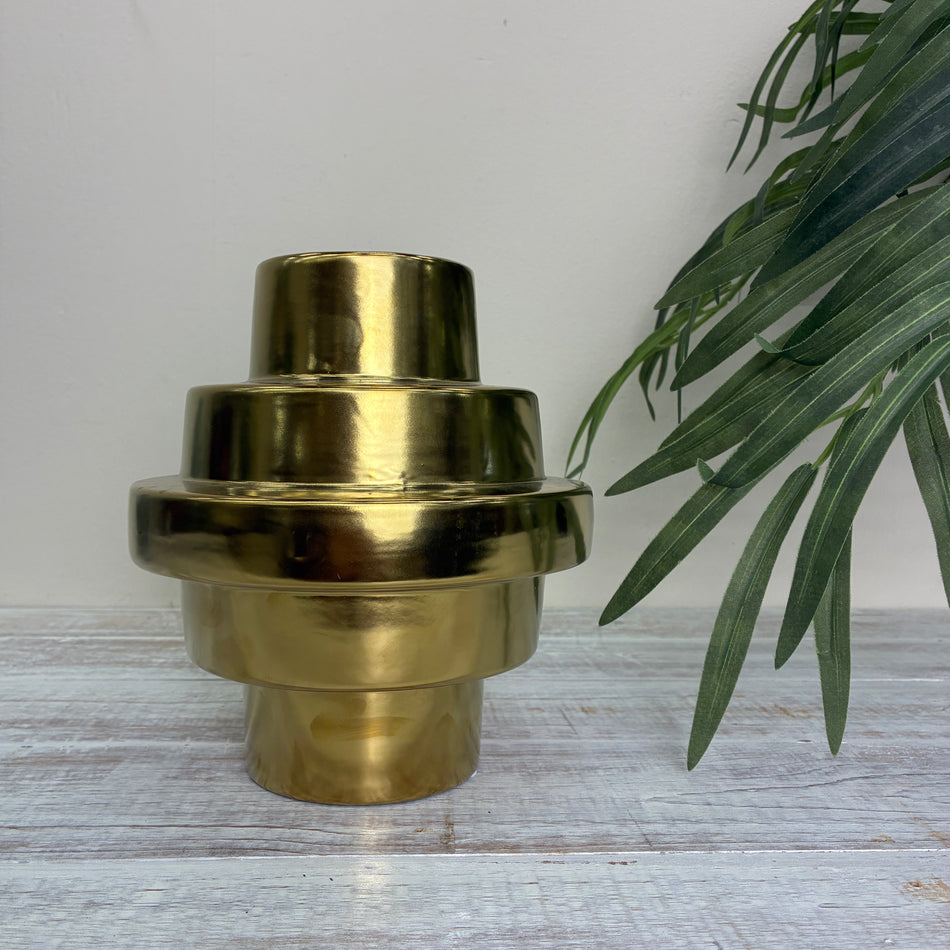 Vase Golden Keramik Metallisch Deko 20cm