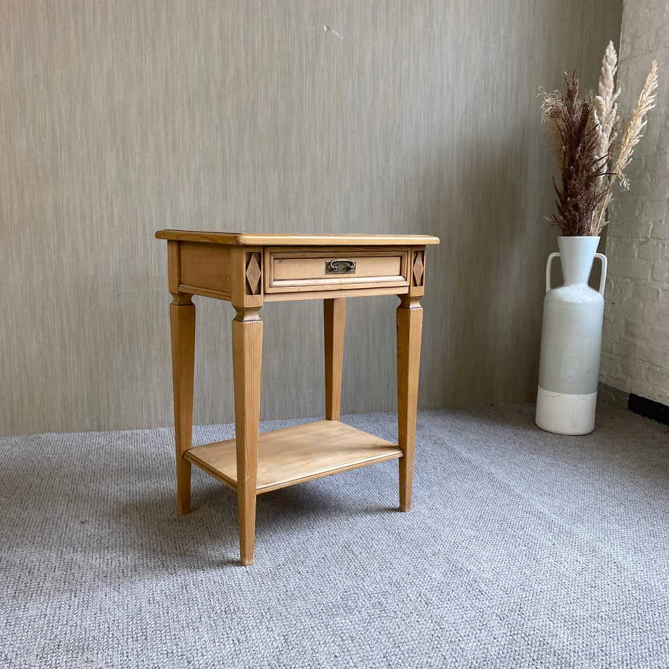 Beistelltisch antik Massivholz Tisch mit Schublade Landhausstil