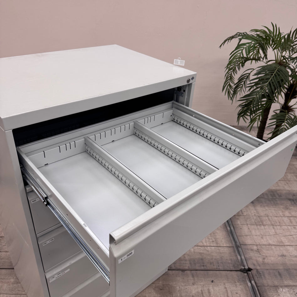 CP-Möbel Karteischrank Acurado C2000 6 Schubladen Metall Silbern Büro Schrank Gebraucht