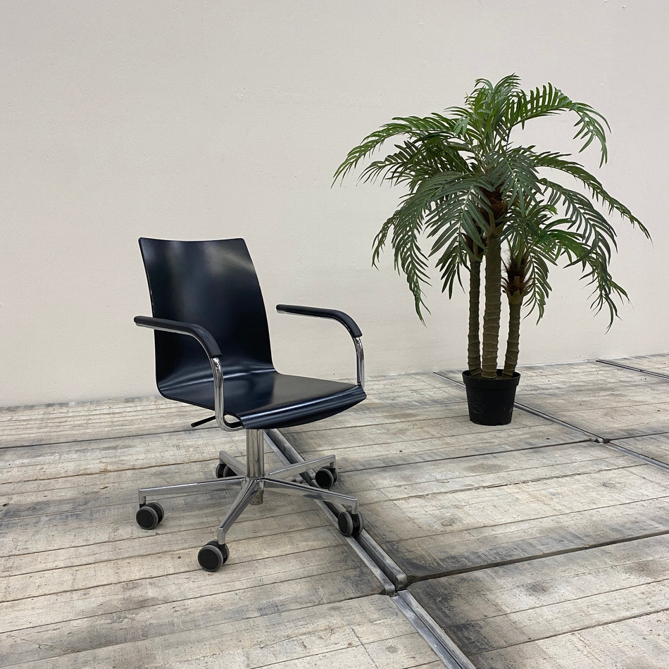 Brunner Drehstuhl Schwarz Holz Metall Rollen Gebraucht