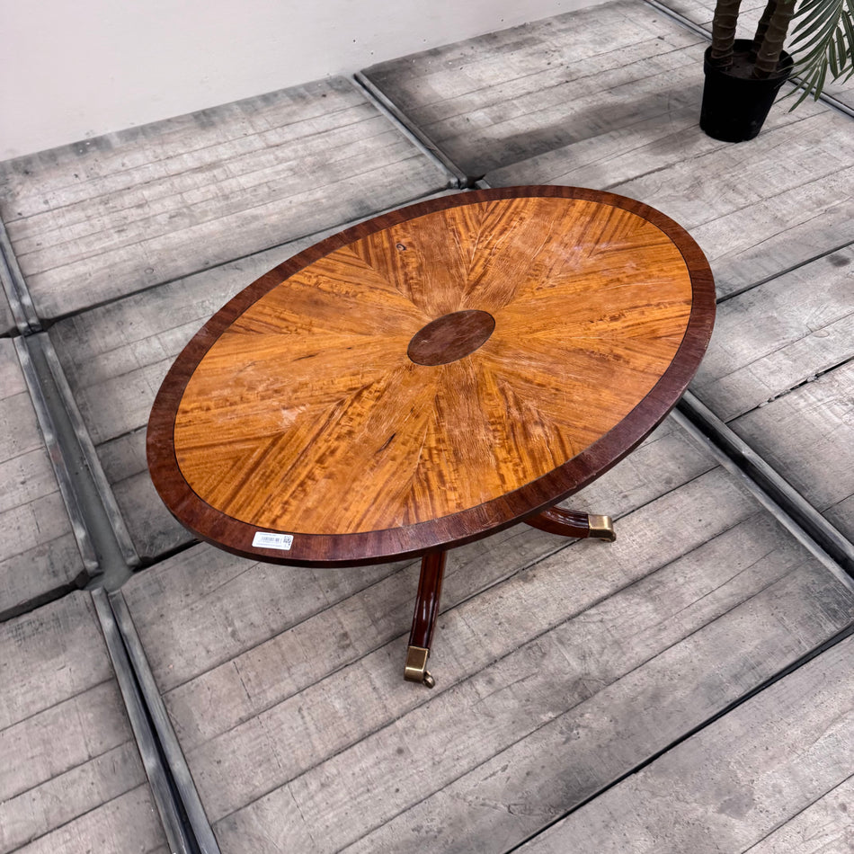 Design Stilmöbel Tisch Rund Intarsien Mahagoni & Wurzelholz 5-Sterne Schlosshotel