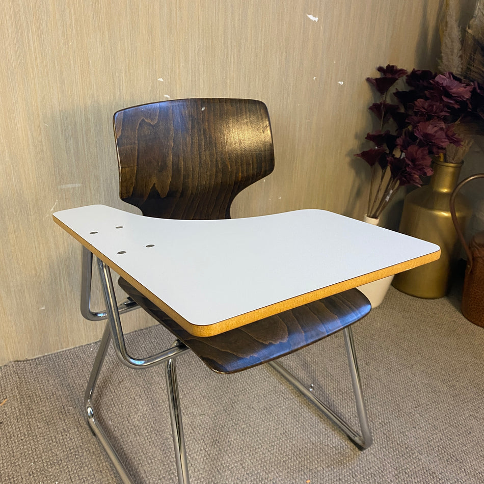 Schreibplatte Weiß Chrom Vintage – Tischzubehör gebraucht