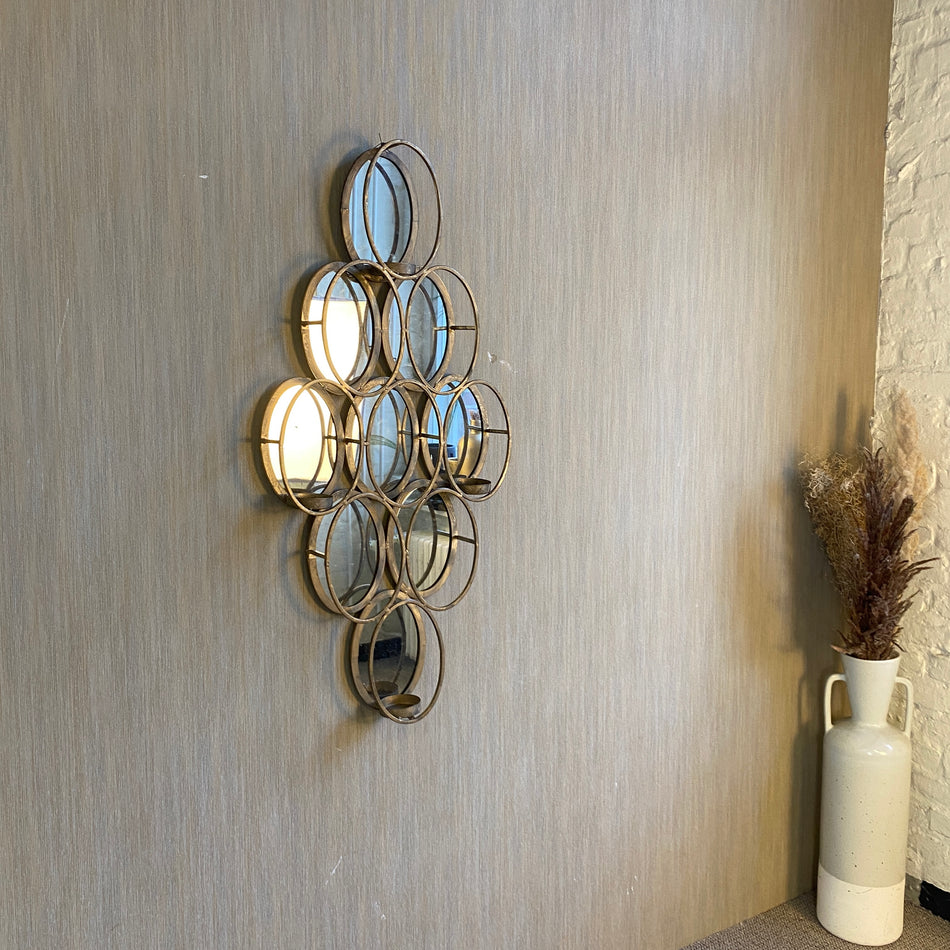 PTMD Zavy Spiegel golden Metall Wandspiegel 100cm