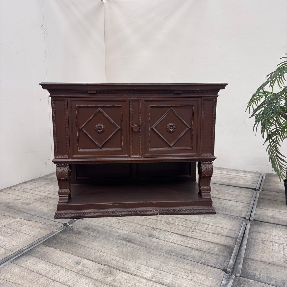 Vintage Sideboard Kommode Dunkles Holz Dekorativ Schrank Gebraucht