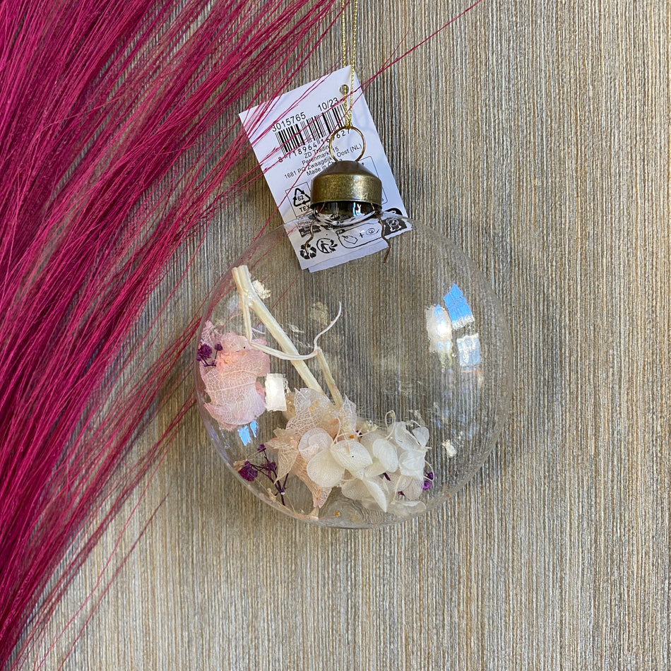 Deko Anhänger bunt Glas Trockenblumen Typ F