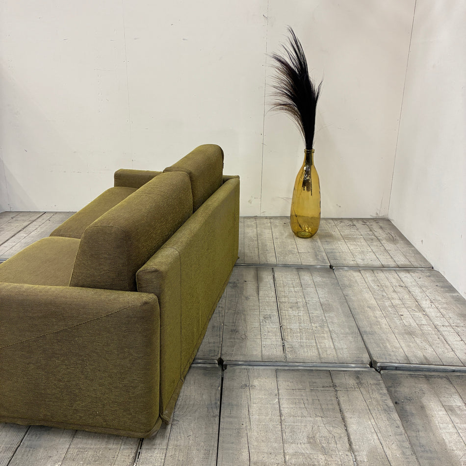 Schlafsofa 3-Sitzer Ausziehsofa Stoff 210cm Olivgrün Sofa Couch Gebraucht