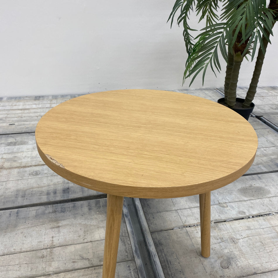 Beistelltisch Rund Braun Holz Tisch 60cm Eiche Gebraucht
